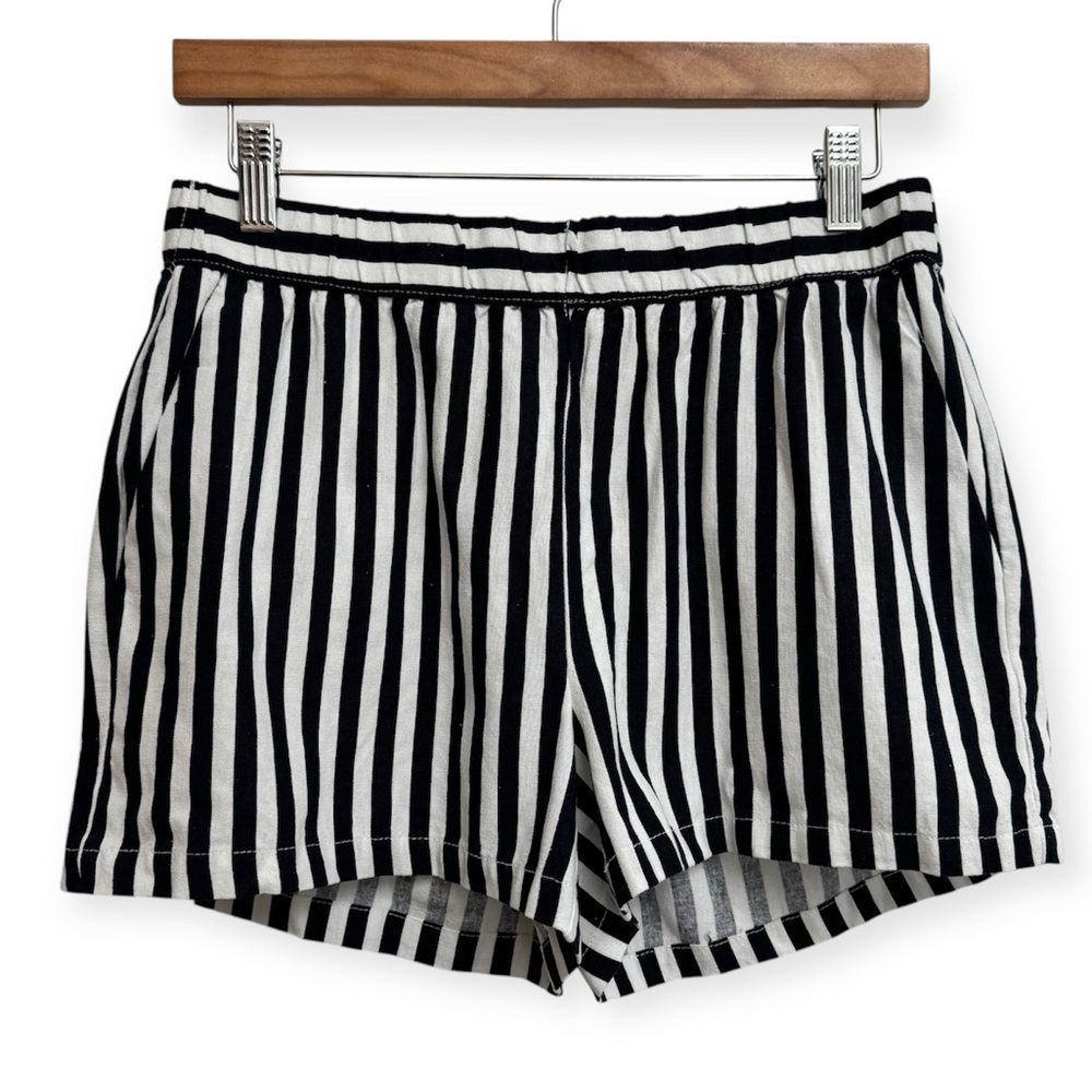 Vero Moda Linen Blend Striped Pull On Shorts Small NWT